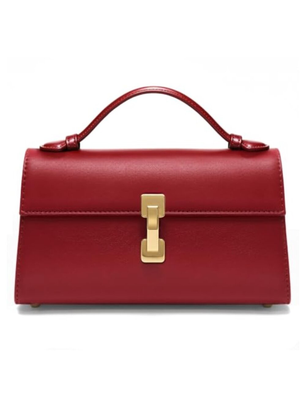 Vegan Leather Top Handle Crossbody Clutch Purse